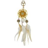 Bijou Attrape rêve - Dream Love - Cercle jaune - 30x7 cm